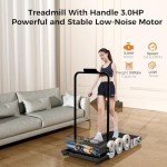 Portable Under Desk Treadmill with Handle Bar