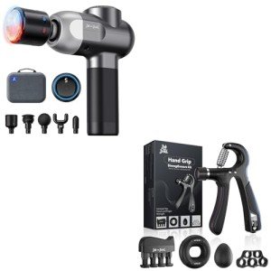 Massage Gun and Hand Grip Strengthener Kit
