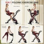 Pleny 5-in-1 Folding Exercise Bike for Home Gym