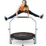 BCAN Adjustable Mini Trampoline for Indoor Fitness