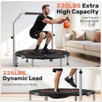 BCAN Adjustable Mini Trampoline for Indoor Fitness