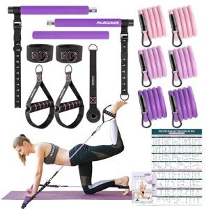 Adjustable Pilates Bar Kit with Resistance Bands
