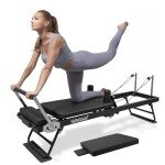Foldable Pilates Reformer with Jump Board & Cords
