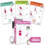 Wall Pilates Workout Cards for Women - 58 Exercises
