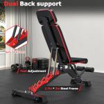 Fostoy 1200LBS Weight Bench Heavy-Duty Workout Bench for Home Gym Adjustable Bench Press with Headrest Incline Flat Decline Sit-up Bench Strength Training Bench for Full Body Workout