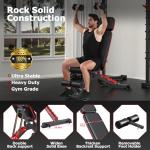 Fostoy 1200LBS Weight Bench Heavy-Duty Workout Bench for Home Gym Adjustable Bench Press with Headrest Incline Flat Decline Sit-up Bench Strength Training Bench for Full Body Workout