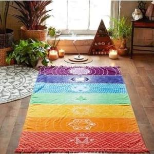 OYEFLY Rainbow Chakra Yoga Mat and Cover Set