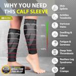 Calf Compression Sleeves for Varicose Veins & Pain Relief