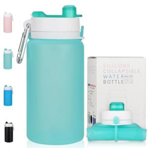 Collapsible 19oz Silicone Water Bottle - Light Green