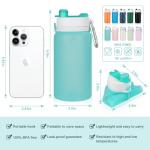 Collapsible 19oz Silicone Water Bottle - Light Green