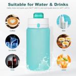 Collapsible 19oz Silicone Water Bottle - Light Green