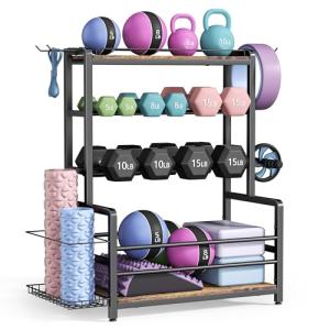 3-Tier Weight Rack for Dumbbells and Kettlebells