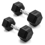 25 LB Coated Hex Dumbbell Weight Pair