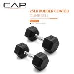 25 LB Coated Hex Dumbbell Weight Pair