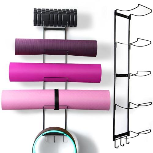 5-Tier Wall Mount Yoga Mat Storage Rack