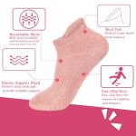 Non-Slip Pilates Socks for Women (Grey/Black/Pink)