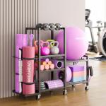 6-Tier Home Gym Storage Rack with Wheels