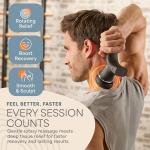 LifePro Spinergy Oil-Compatible Massage Gun - Deep Tissue Rotary Electric Handheld Back and Body Muscle Massager Gun with 4 Heads, 6 Speeds & Lavender Oil-Quiet Portable Tool for Men, Women, Athletes