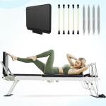 Foldable Pilates Reformer with Jump Board & Resistance