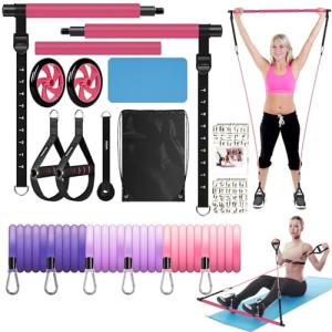 Pilates Bar Kit with Resistance Bands for Home Workout