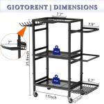 3-Tier Yoga Mat Storage Rack with Wheels