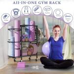 3-Tier Yoga Mat Storage Rack with Wheels