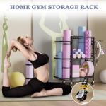 3-Tier Yoga Mat Storage Rack with Wheels