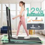 Compact Folding Treadmill with Incline and Remote