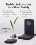 Mindful Modern Folding Pro Meditation Chair - Adjustable Meditation Seat with Back Support and Half Moon Buckwheat Meditation Cushion - Comfortable Mindfulness Living Room Floor Chair