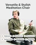 Mindful Modern Folding Pro Meditation Chair - Adjustable Meditation Seat with Back Support and Half Moon Buckwheat Meditation Cushion - Comfortable Mindfulness Living Room Floor Chair