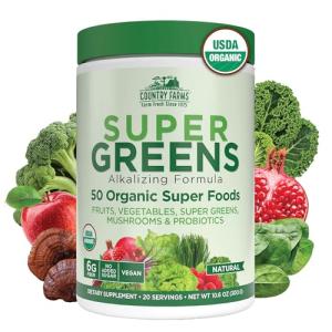 Organic Super Greens Drink Mix with Fiber & Probiotics