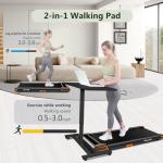 Walking Pad Treadmill, Under Desk Treadmill for Home and Office, Portable Treadmill with LED Display Remote Control, 2.5 HP Electric Treadmills 300 lbs Capacity (Black-Classic)