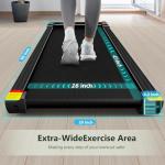 Walking Pad Treadmill, Under Desk Treadmill for Home and Office, Portable Treadmill with LED Display Remote Control, 2.5 HP Electric Treadmills 300 lbs Capacity (Black-Classic)