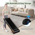 Walking Pad Treadmill, Under Desk Treadmill for Home and Office, Portable Treadmill with LED Display Remote Control, 2.5 HP Electric Treadmills 300 lbs Capacity (Black-Classic)