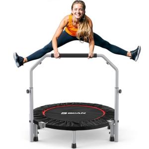 BCAN Adjustable Mini Trampoline for Indoor Fitness