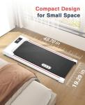 REDLIRO Walking Pad Treadmill - Under Desk Treadmill for Home Office - Mini Treadmills with 265lbs Capacity - Portable Compact Jogging Machine with Remote Control - Installation-Free