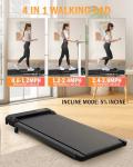 Walking Pad Treadmill with Incline Under Desk Treadmill 2.5 HP Portable Walking Pad 2 in 1 for Walking and Jogging, Under Desk Treadmill for Home Office with Remote Control.