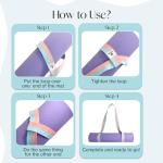 Tumaz Yoga Mat Strap [MAT NOT Included] (2 Sizes) with Extra Thick & Comfy Delicate Texture, Adjustable Yoga Mat Carrier