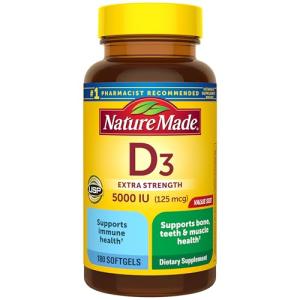 Vitamin D3 5000 IU Softgels for Health Support