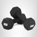 15 lb Black Neoprene Dumbbell Weights - Pair