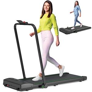Under Desk Treadmill, Walking Pad for Home/Office, Portable Walking Treadmill Walking Jogging Machine with Walking Bar, Remote Control LED Display (2024 New Version)