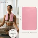 Wellrox Microfiber Hand Towel- Absorbent Sweat Towels, Workout Towels for Women- Yoga Mat Towel for Pilates, Hot Yoga, Gym Workouts (PINK)