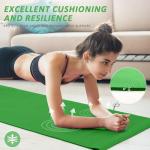 Fitvids All Purpose 1/4-Inch High Density Anti-Tear Exercise Yoga Mat with Carrying Strap and Yoga Blocks, Green