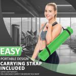 Fitvids All Purpose 1/4-Inch High Density Anti-Tear Exercise Yoga Mat with Carrying Strap and Yoga Blocks, Green