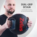 ZELUS Black Double Grip Medicine Ball 20 lbs