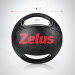 ZELUS Black Double Grip Medicine Ball 20 lbs