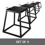 VEVOR 4-Piece Plyometric Jump Box Set, Black