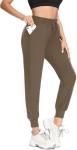FULLSOFT Sweatpants for Women-Womens Joggers with Pockets Yoga Pants Leggings for Cycling Lounge Workout Running(Mocha Brown,Medium)