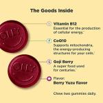 OLLY Daily Energy Gummies, Berry Yuzu Flavor - 60ct