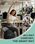 Trideer Ball Chair Yoga Ball Chair Exercise Ball Chair with Base for Home Office Desk, Stability Ball & Fitness Ball Seat to Relieve Back Pain, Home Gym Workout Ball for Abs, Pregnancy Ball with Pump
